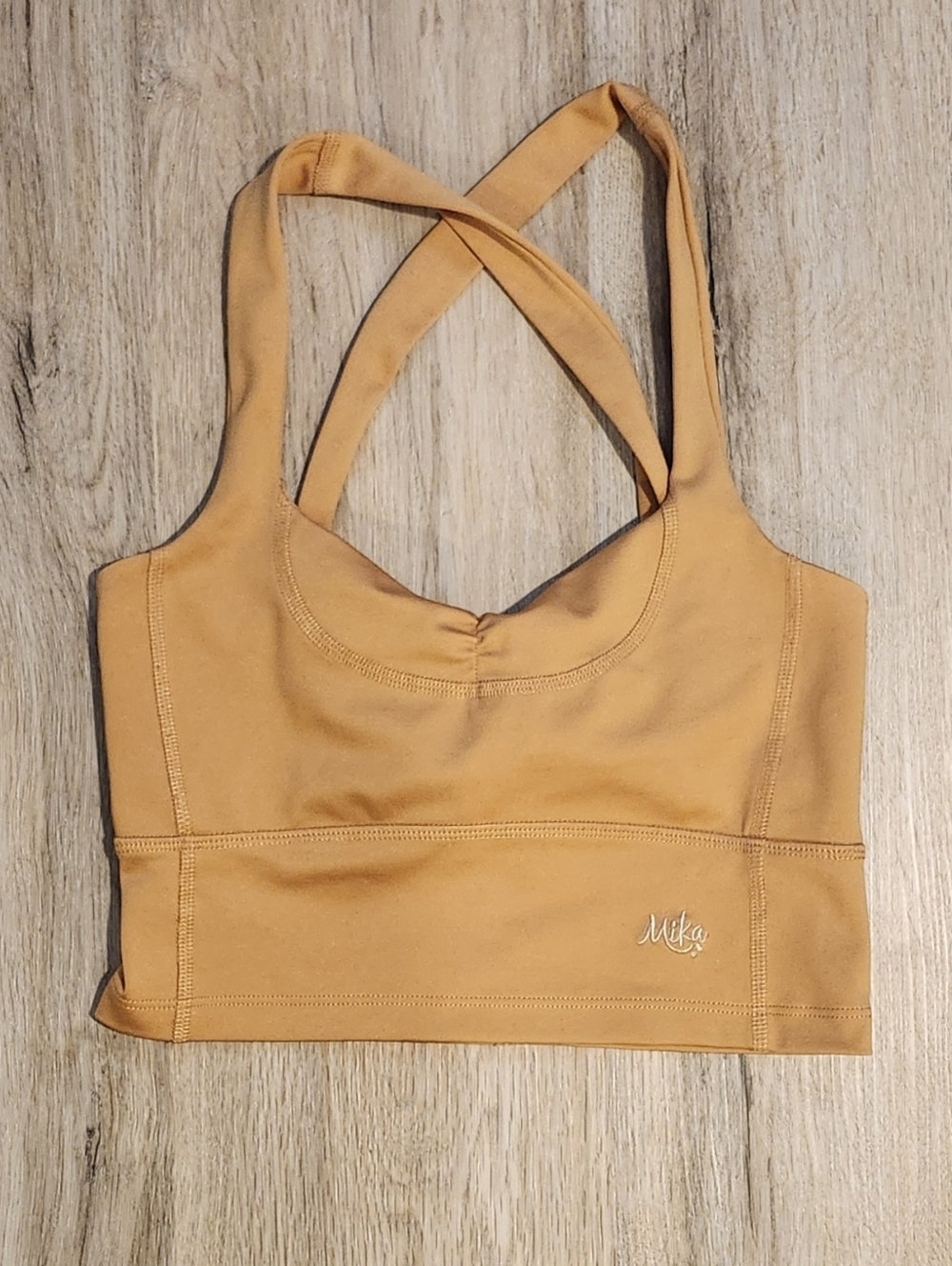 Mika Body Wear Lynn Hot Yoga Crop Tank Top With Tie Back, Yellow